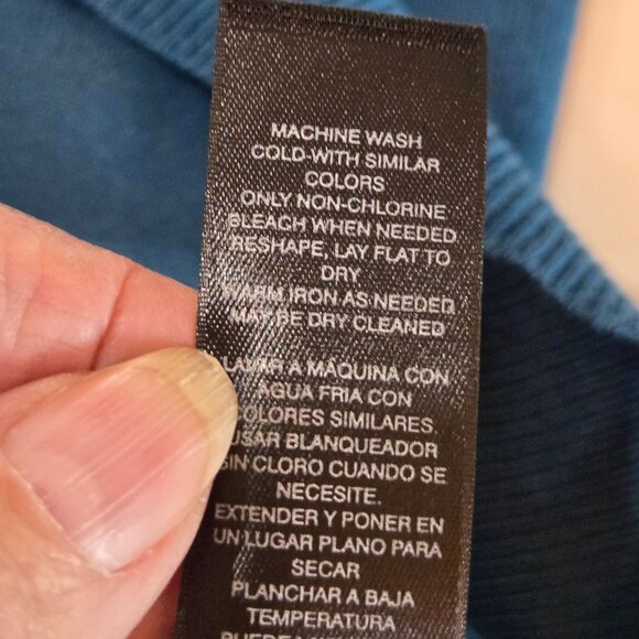 White House Black Market Blue Turtleneck Sweater XS Long Sleeve Button Cozy - Picture 10 of 10